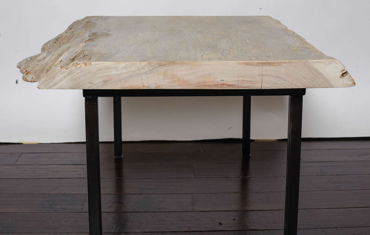 Pecky Cypress Coffee Table with Iron Legs